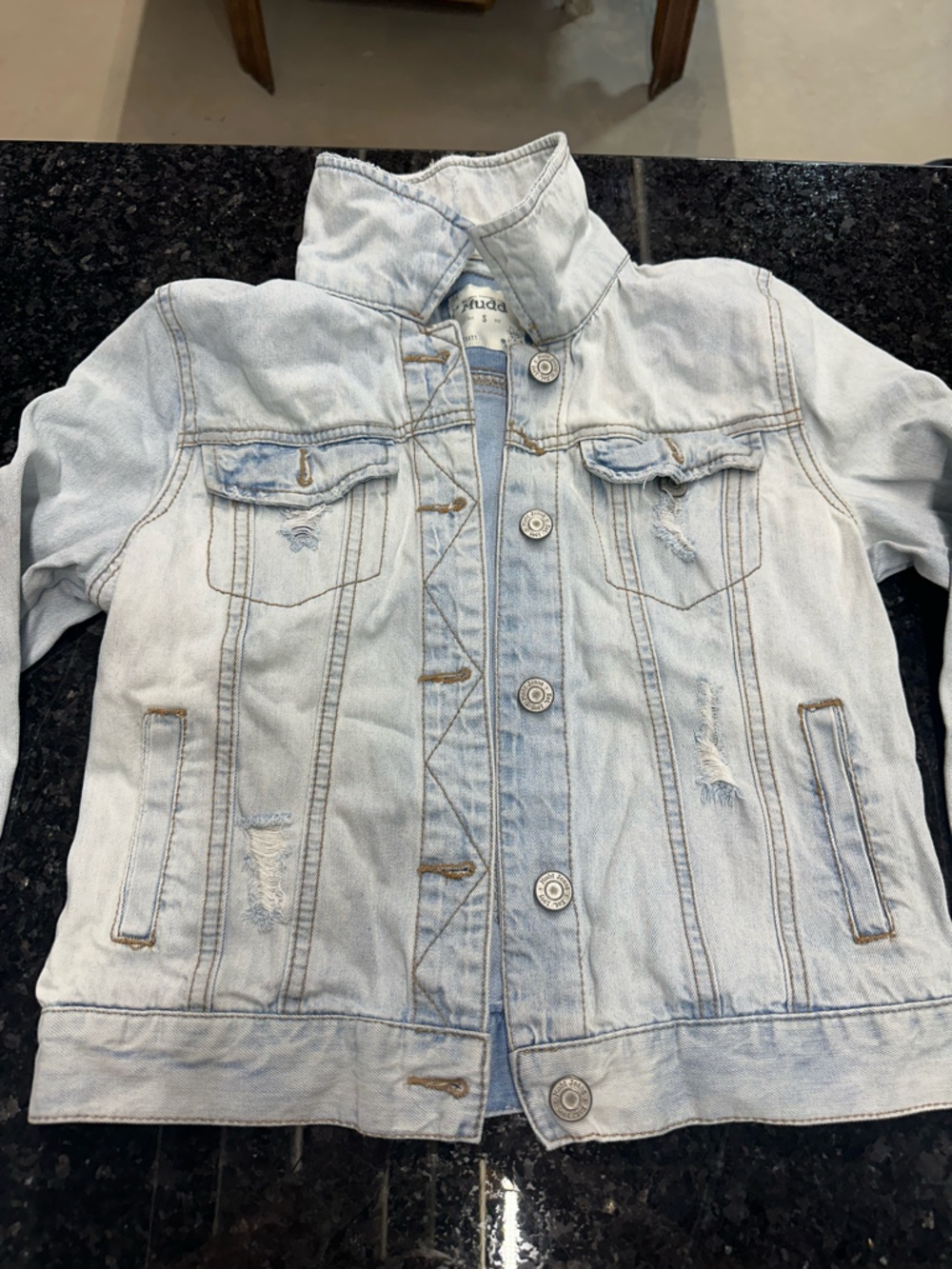 Juniors Mudd Light Blue Distressed Denim Jacket